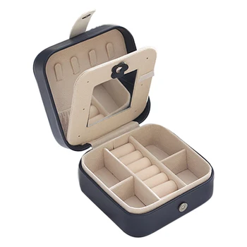

Jewelry Organizer Separated Magnetic Snap 5components Desktop Ornament With Mirror Display Box Earring Ring Storage Case Home