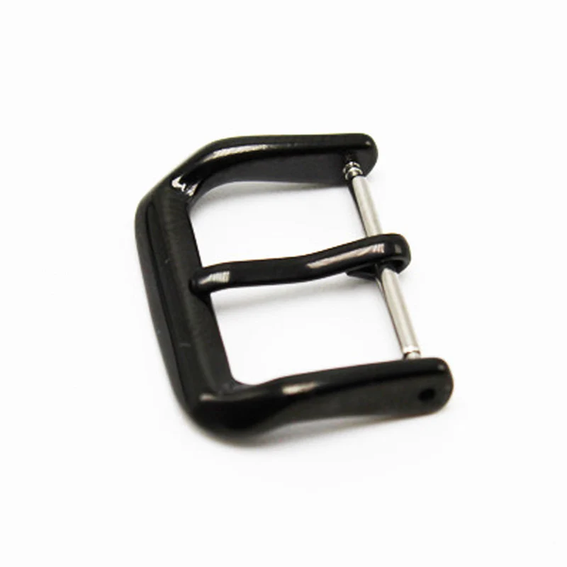 black 18mm 1 шт Прочный нержавеющей стали иглы пряжки части часы ремешок Застежка 8-22 мм - Цвет: black 18mm