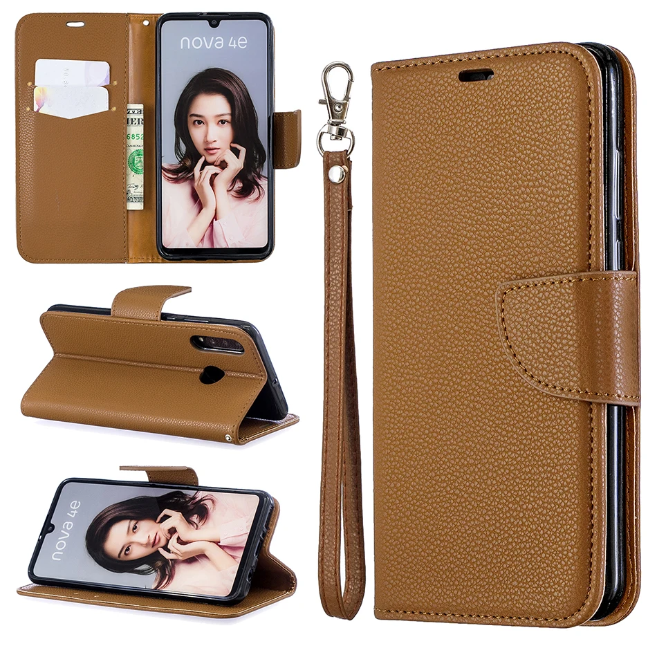 Роскошный чехол кошелек Litchi для Huawei P30 Pro P20 Lite Mate 20 Honor 8A 8C 7S 7A 7C Y5 Y6 Y7 Prime 2019
