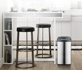 

Intelligent sensing bin living room electric automatic medium size with cover stainless steel rectangle simple kitchen