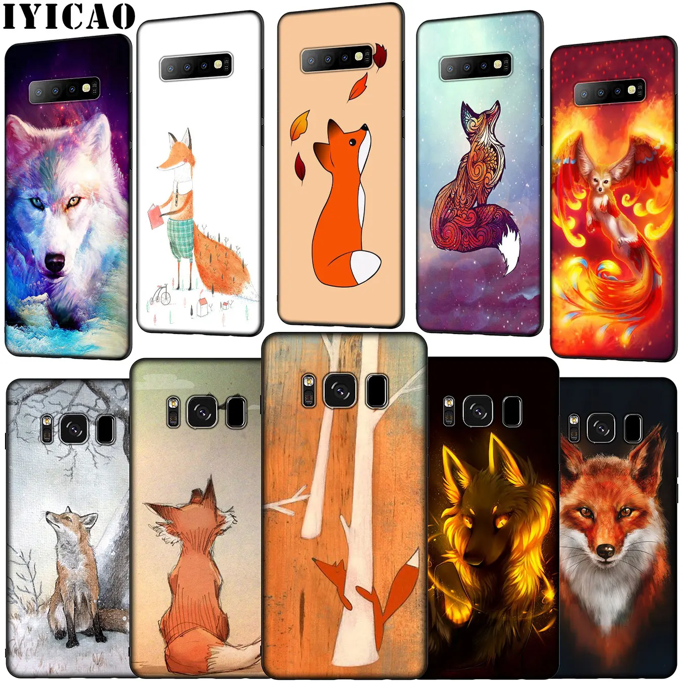 IYICAO Fox red Soft Silicone Phone Case for Samsung Galaxy S20 Ultra S10 Lite S9 S8 Plus S6 S7 Edge S10e Cover |
