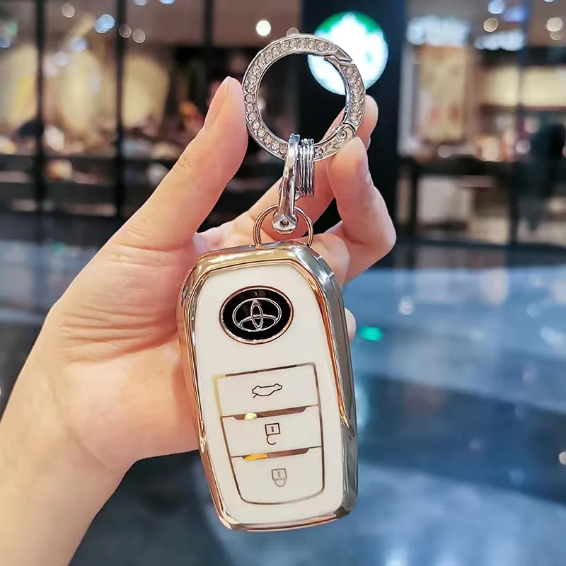 Copertura molle della cassa chiave dell'automobile di TPU delle automobili di Toyota per Toyota Prius Camry Corolla C-HR CHR RAV4 Prado 2018 accessori coperture portachiavi - Hbb48c5161d524f83a48fe8a654af7f199