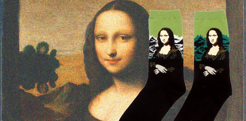 1 pair Hot Sale Classic Autumn Winter Retro Women Personality Art Van Gogh Mural World Famous Painting Female Sock Oil Socks