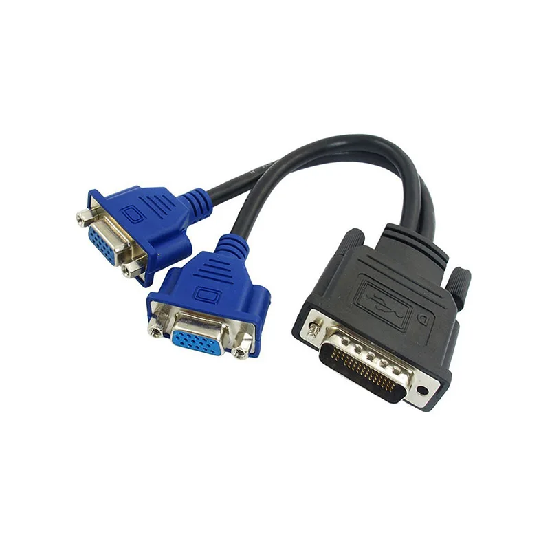 Видеокарта DMS-59 до 2 два разъема VGA 15-контактный монитор сплиттер для мониторов кабель с адаптером для hp Dell Графика карты с VGA Кабель-адаптер