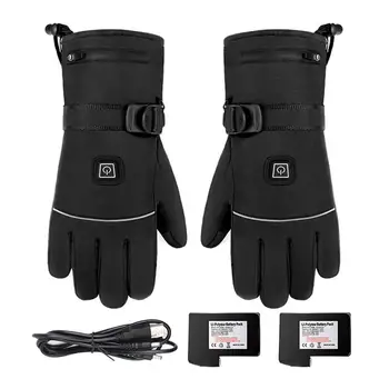 

Winter Warm Thermal Gloves Waterproof Electric Heated Gloves For Outdoor Ski Climbing Heating Gloves With Reflective Strip