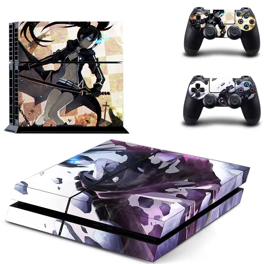 Аниме Black Rock Shooter PS4 наклейка s PS 4 Кожа Наклейка Play station 4 Pegatinas для консоли playstation 4 и 2 контроллера