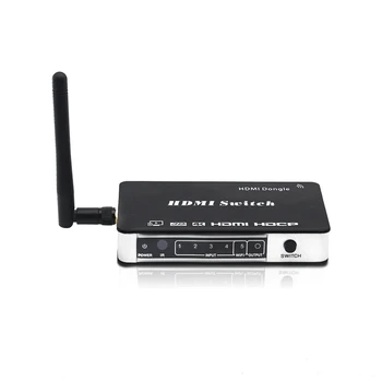 

Wireless HDMI Switcher with Remote Controller 5 In 1 Out 4K HD Display for IOS Android Window Mac OS(EU Plug)