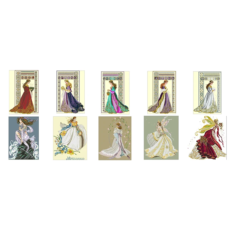 Вышивка крестиком вышивка снежное дерево пейзаж хлопчатобумажная нить картина