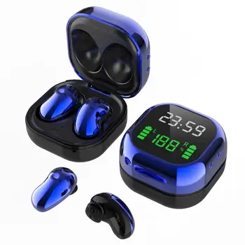 

S6plus TWS Bluetooth Earphone LED Color Screen HiFi Wireless Headset Gaming Headphone Bluetooth 5.1 Mini Clock Earphone With Mic