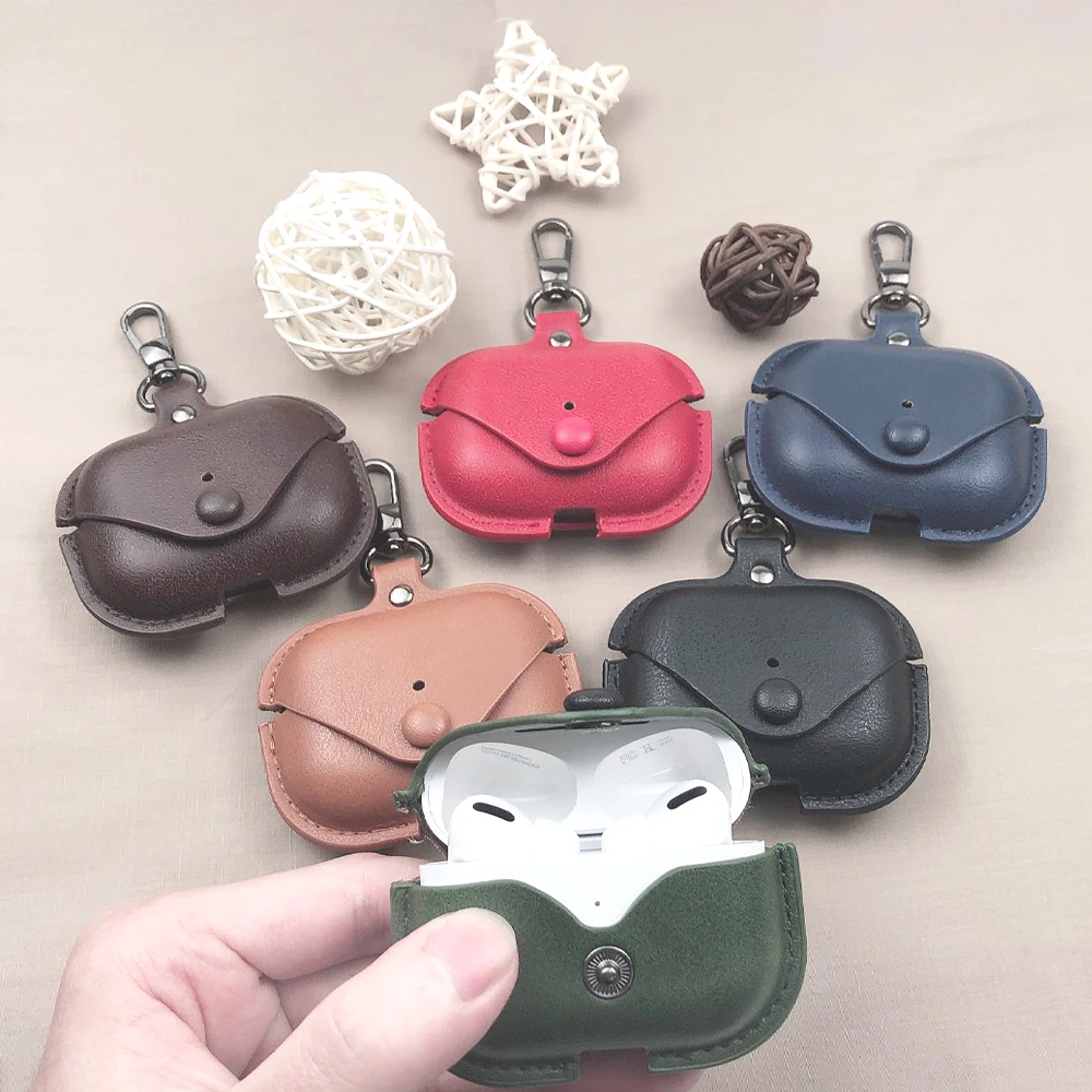 Чехол для наушников AirPods Pro с Bluetooth в стиле ретро кожаной пряжкой чехол брелоком