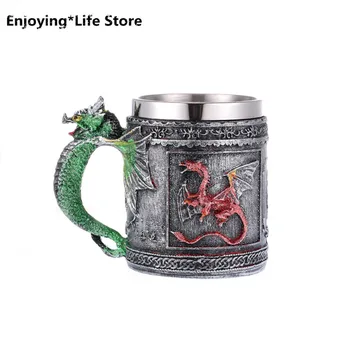 

Mug Resin Skull Head Wine Glass Halloween Wine Glass Coffee Cup Stainless Steel Cup Home Bar Decoration