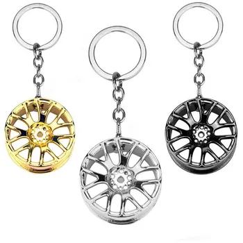 

Creative Wheel Hub Rim Model Man'S Keychain Car Key Chain Cool Keyring Gift