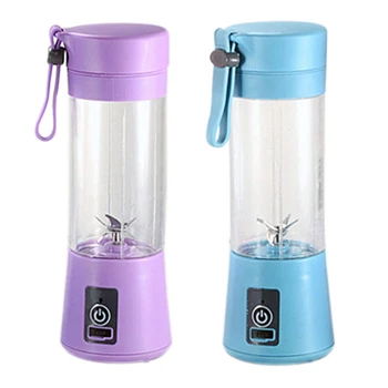 

-2Pcs 380Ml Mini Usb Rechargeable Portable Electric Fruit Juicer Smoothie Maker Blender Machine Sports Bottle 4 Sharp Blades Fr