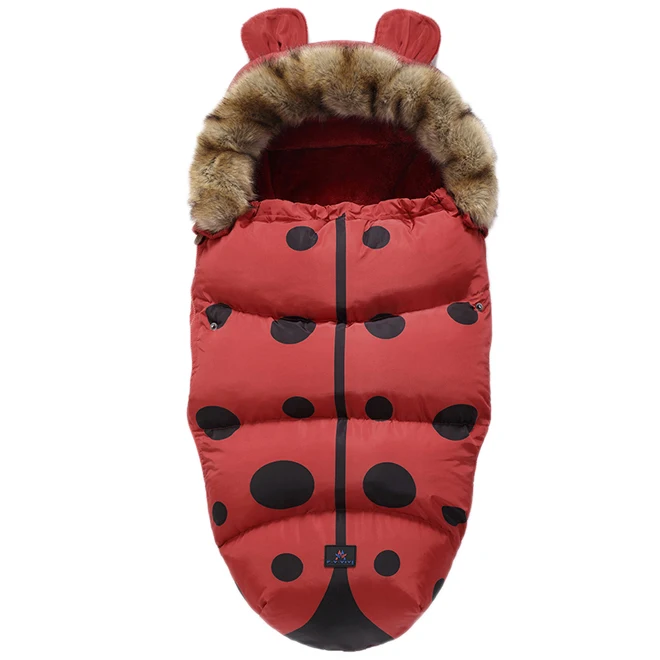 A Red ladybug Новинка; зимняя хлопковая фланелевая коляска с Пчелой для младенцев; спальный мешок для малышей; плотные теплые спальные мешки для колясок; спальный мешок для коляски - Цвет: A Red ladybug