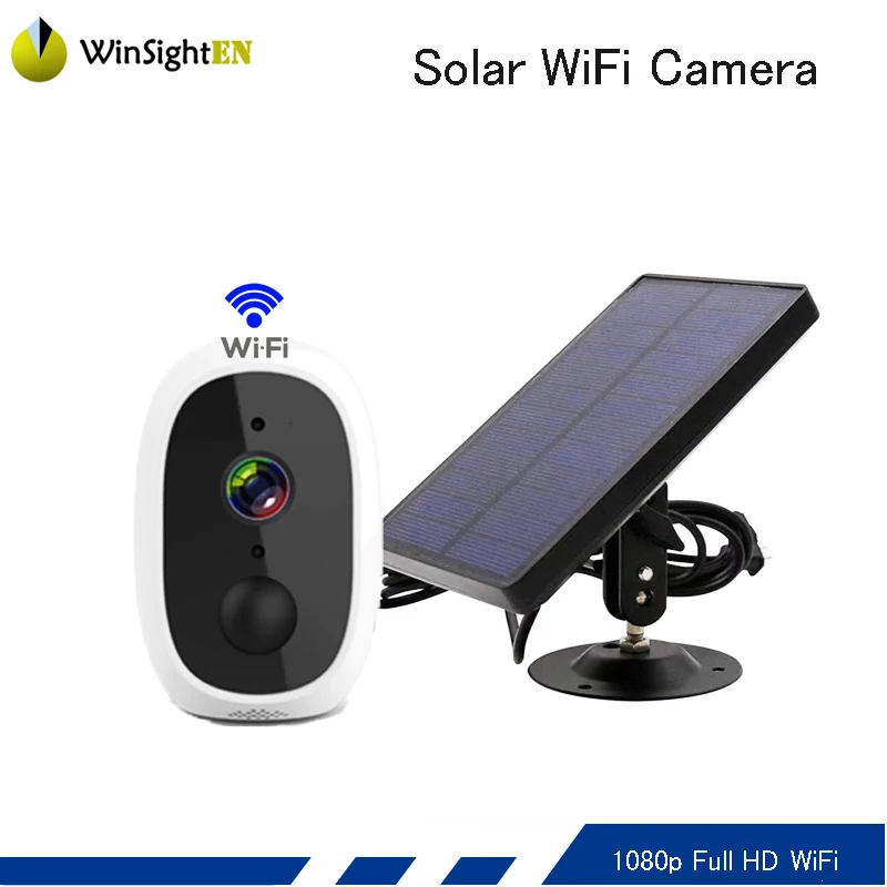 

Full HD Outdoor Indoor Security WiFi Camera and Solar Panel Continuous Rechargeable Battery 1080P 130 Wide View 16GB SD card
