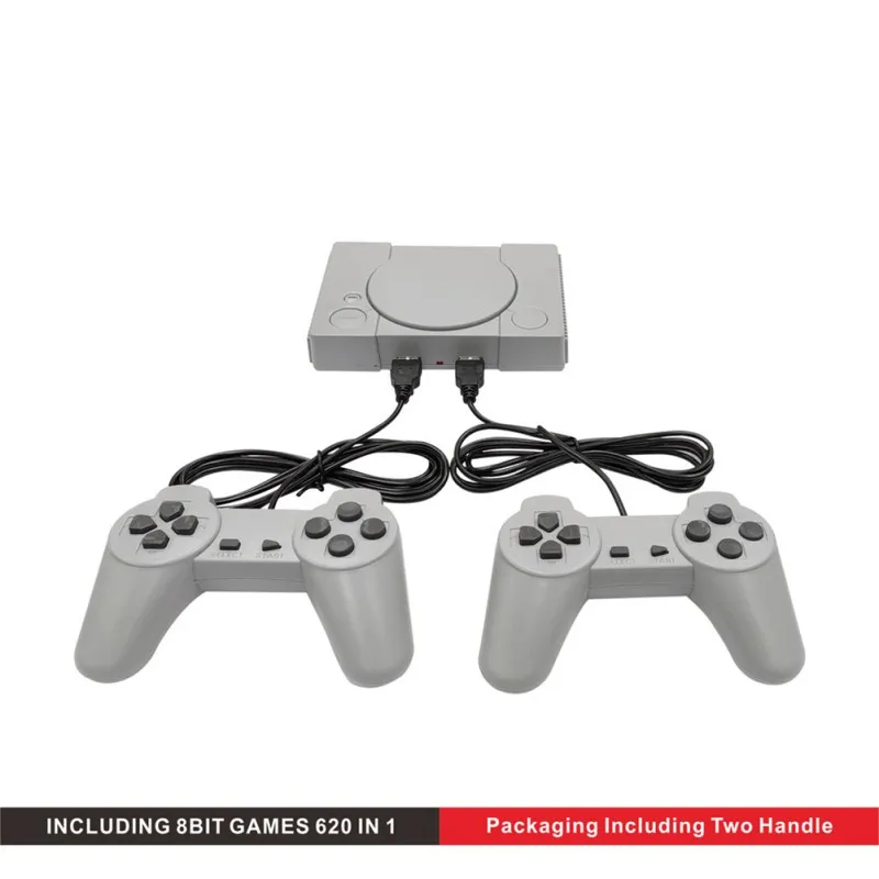 Мини 620 Ретро видео игровая консоль двойной проигрыватель 8 бит Поддержка AV Out семейный ТВ Ретро игровой контроллер с 2 х ручками
