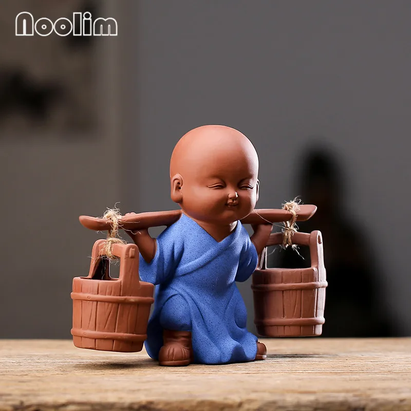 Креативная фиолетовая глина Прекрасный маленький монах сбор воды чай домашнее животное украшения бутик маленький Scindapsus ваза Чайный домик украшение дома