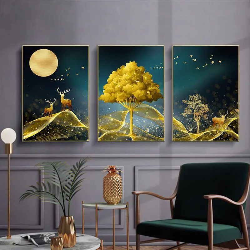 

Youran 3pcs Diy Full Diamond Embroidery Kits Landscape Abstract Simple Morden Wall Decor Diamond Mosaic Painting Home Stickers G