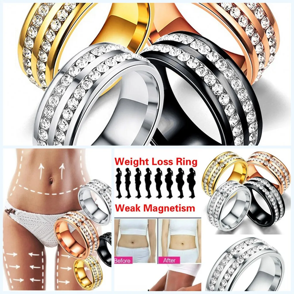 1PC /Black/Gold/Rose Gold Slimming Ring Weight Loss Ring Fat Burning