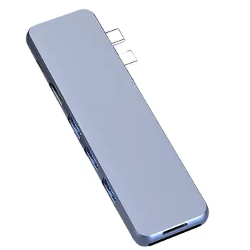 

USB C Hub Dock For Macbook Pro Security Digital TF Card Readers Dual HDMI PD Multi USB Hub Type C Adapter Splitter