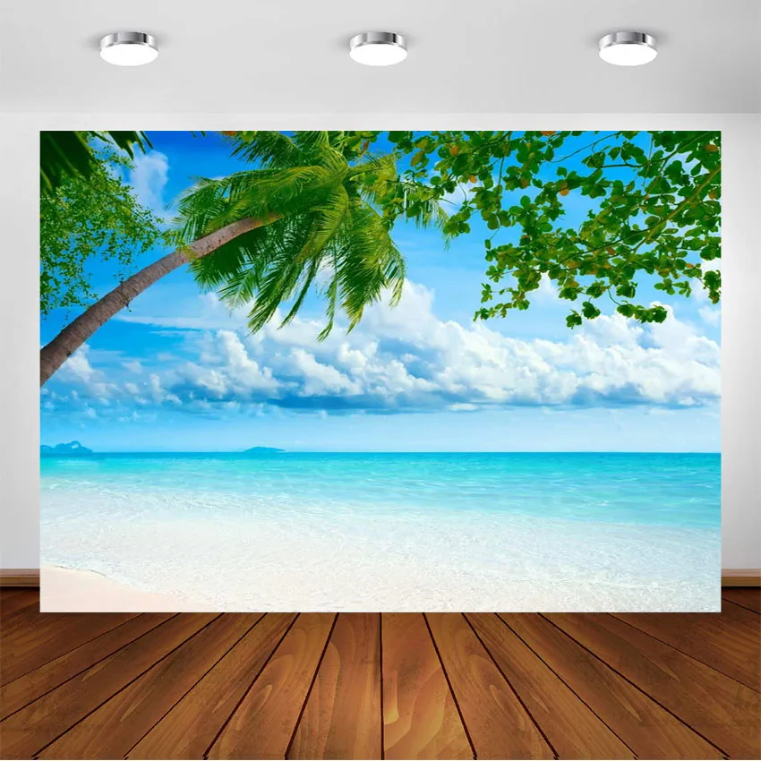 Tropical Beach and Sky Photography Backdrop