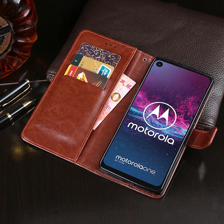 Чехол для Motorola Moto One Action откидной Магнитный кошелек кожаный чехол телефона OneAction