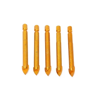 

5Pcs Ceramic Tile Glass Triangular Drill Bit Set Alloy Head 10mm Drill Tool