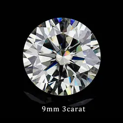 Круглый Муассанит 3ct 9 мм GH цветной круглый блестящий ювелирный браслет высокого качества DIY Материал свободные бусины лабораторный алмаз