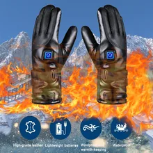 Мотоциклетные Перчатки с электрическим подогревом, зимние теплые термальные перчатки для катания на лыжах, сноуборде, перчатки с электрическим аккумулятором для зимы#40