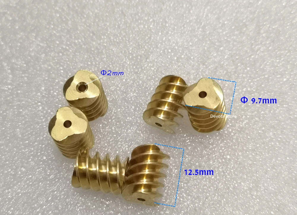 2PCS 0.8M Copper Worm 2mm 3T Worm 9.7*12.5mm