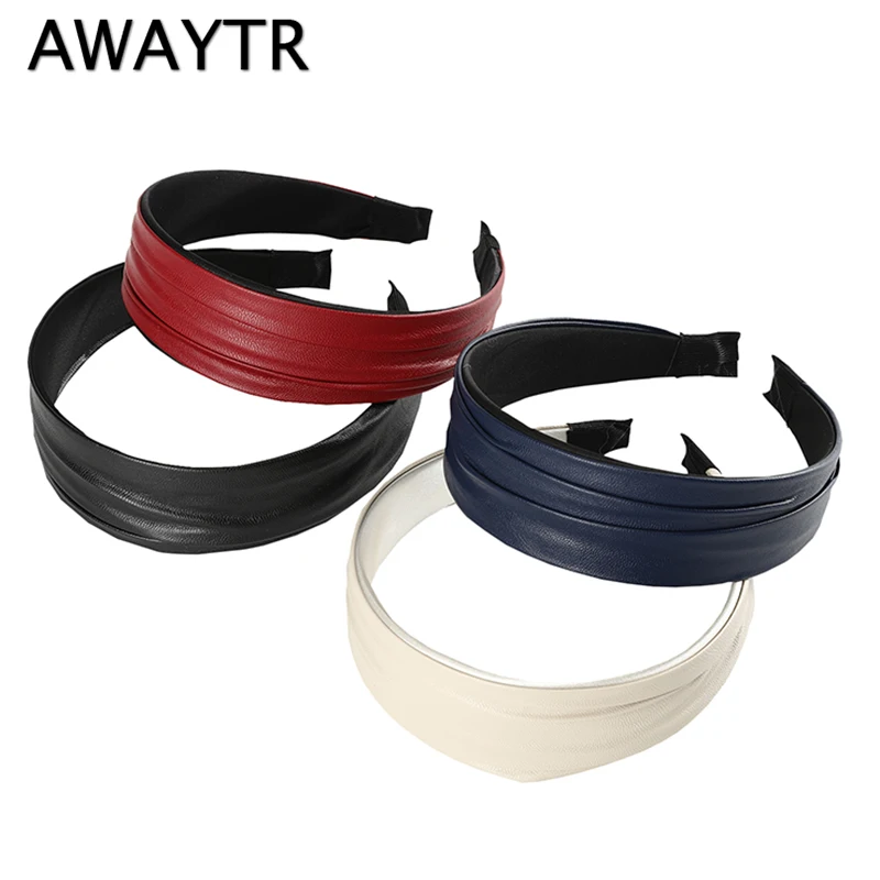 AWAYTR, новинка, Осень-зима, полиуретановая повязка, для женщин, ободок для волос, для девушек, модный головной убор, для волос, на петлях, женские аксессуары для волос