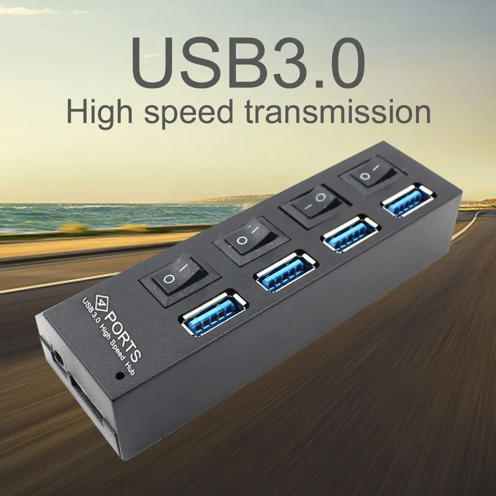 Usb-хаб 3,0 4/7 портов Micro USB 3,0 концентратор разветвитель с адаптером питания USB Hab высокоскоростной 5 Гбит/с USB разветвитель 3 хаба для ПК