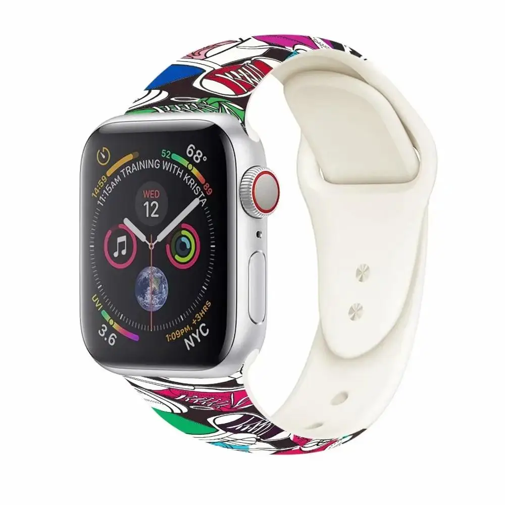 

Silicone Sports Band for iwatch Series 5 4 3 2 1 Apple Watch 38mm 40mm 42mm 44mm Wrist Strap Belt.