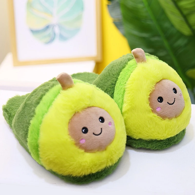 Caterpill Cute Animal Slipper For Women Girls Fashion Kawaii Fluffy Winter Warm Slippers Woman Cartoon House Slipper Funny Shoes