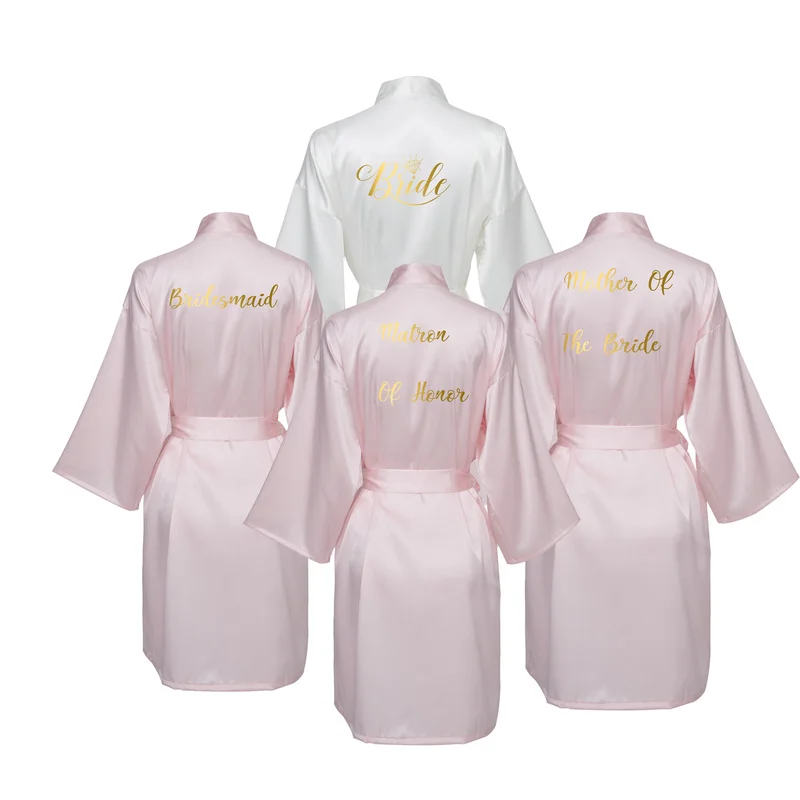 YUXINBRIDAL новая одежда для невесты Халаты свадебный наряд светло-розовый атласный халат одежда для невесты свадьба