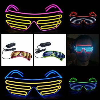

Music Sound Control EL Lights Glasses For Halloween Party Neon Lights Christmas Laser LED Dance lighting 10Colors AABattery D30