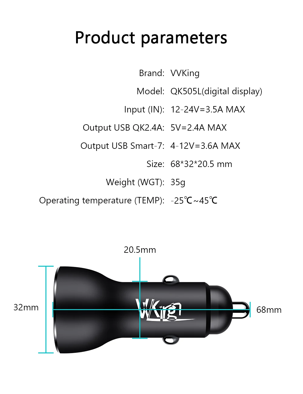 VVKing Быстрая зарядка 3,0 двойной зарядное устройство USB для iphone samsung Xiaomi huawei Supercharge SCP QC3.0 30 Вт Быстрое Автомобильное зарядное устройство для телефона