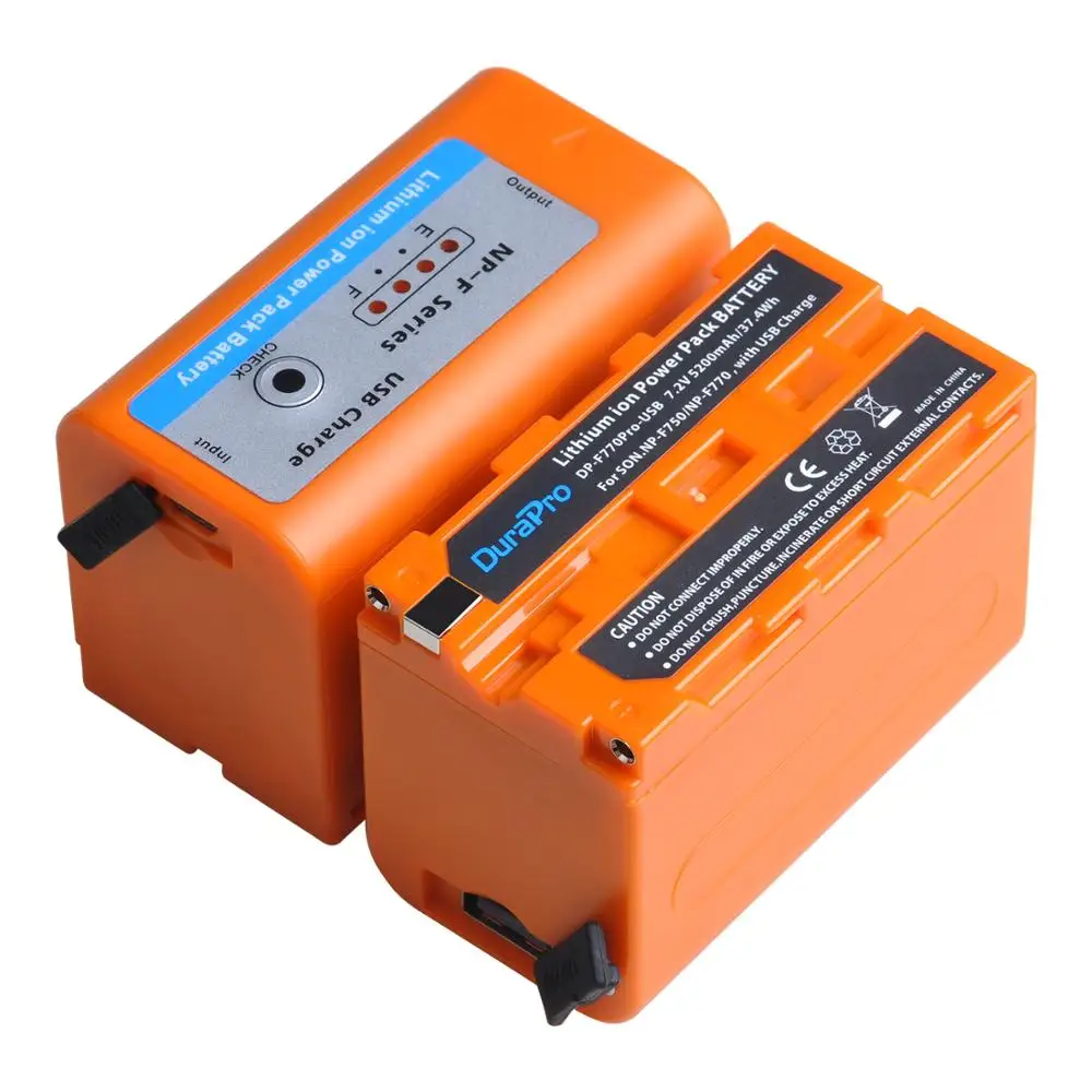 5200 мАч NP-F750 NP-F770 Аккумулятор для камеры с usb зарядным портом со светодиодный индикатор питания для sony NP F970 F960 F550 F570 QM91D