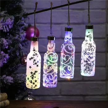 

Glowing Wine Bottle LED Light Christmas Tree Multicolor Bottle Lights Hangings Kerstverlichting Xmas Party LED Pendant Lights
