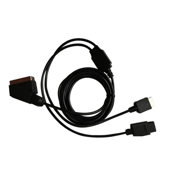 

2.5 M Nickel Plating Scart Cable Compatible for PS/PS2/PS3 /SNES/NGC/N64 Highly Shielded Wire for Full HD Output