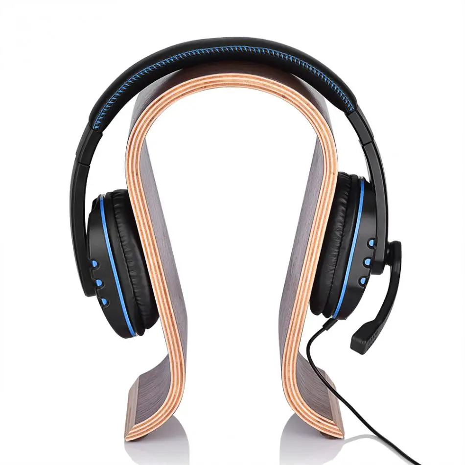 U Shape Wooden Headphones Stand Holder Universal for Sony Headset Desk Display Shelf Rack Hanger Stand Bracket for AKG