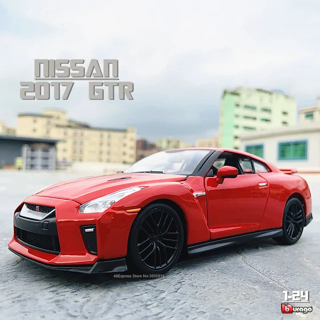 Bburago 1:24 2017 Nissan GTR simulation alloy car model crafts decoration collection toy tools gift rad