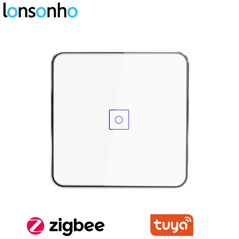 Lonsonho Tuya Zigbee Smart Dimmer Switch EU 1 2 3 Gang Wireless Remote Control Wall Touch Panel Light Switch Smart Home