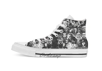 

Rap Legends T shirt Custom Casual High Top lace-up Canvas shoes sneakers Drop shipping