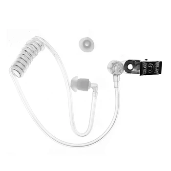

Walkie Talkie Earphone Headset Replacement Coil Transparent Acoustic Air Tube Earplug With Metal Clip For Two-Way Radio