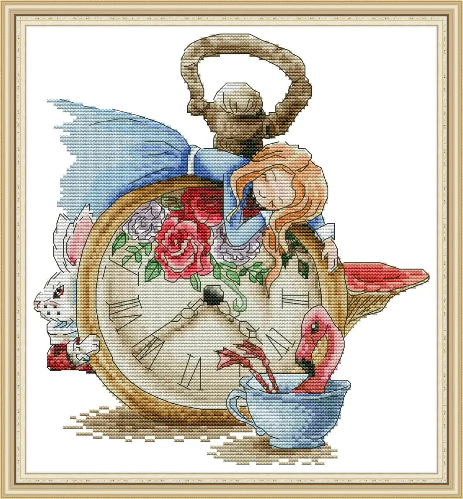 

Sleeping Alice cross stitch kit aida 14ct 11ct count print canvas cross stitches needlework embroidery DIY handmade