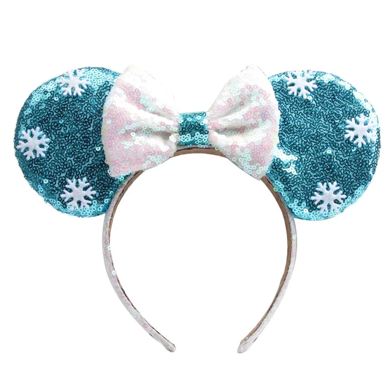 headband 4 Новая белоснежная повязка на голову с блестками, аксессуары для волос для девочек, головной убор Анны Эльзы, вечерние украшения с ушками Микки Мауса, рождественские подарки - Цвет: headband 4