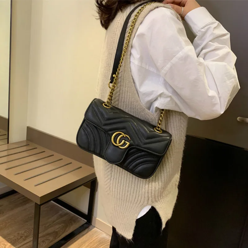 

Diamond Lattice Luxury Crossbody Bags for Women 2020 Net Red Small Black Bag Ins Korean Chic Chain Shoulder Messenger Bag
