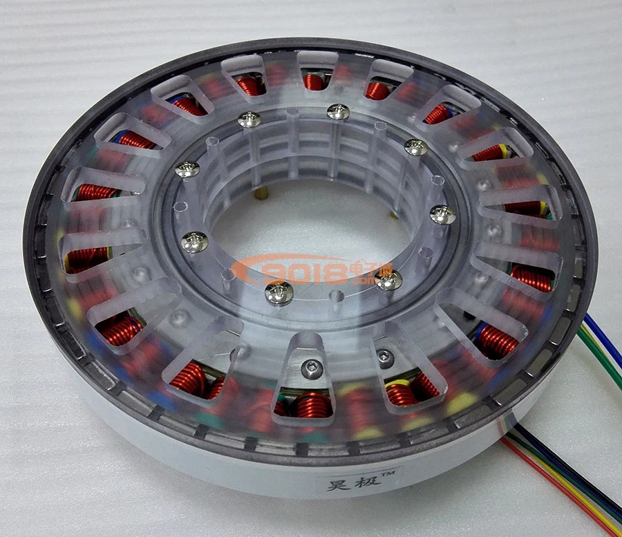 

12V/24V/48V 400W hollow shaft, ultra low speed, disc type DC brushless motor, flat/flat/thin, multi-pole with Hall