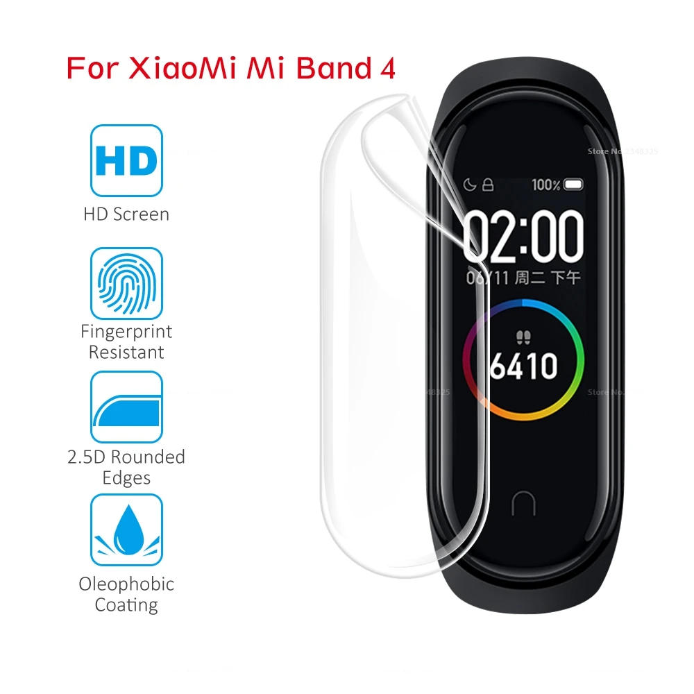 5 шт./партия ультра тонкая защитная пленка для Xiaomi mi Band 4 мягкая защитная пленка для mi Band4 пленка для полного покрытия не закаленное стекло